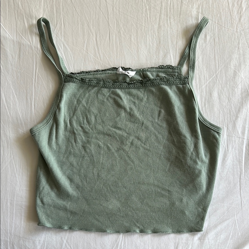 Cotton On Green Fitted Crop Camisole